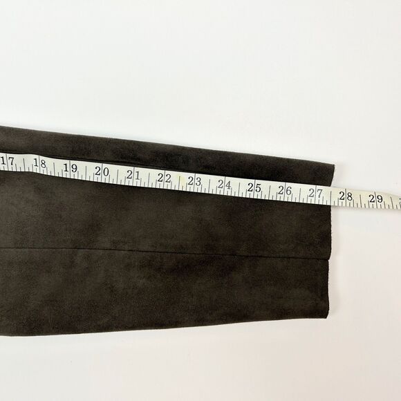 Zara Basic Micro Suede Skinny Pants Leggings Taupe Brown Stretch Equestrian sz L - Picture 6 of 13